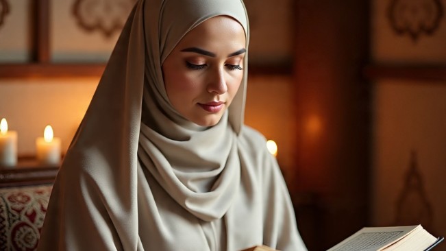 Ilustrasi Baca Al-Quran (Meta AI)